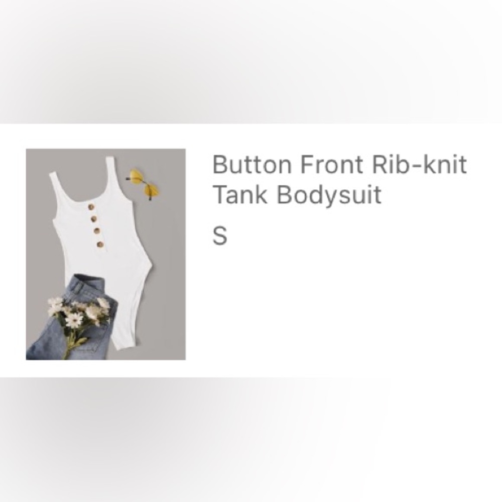 SHEIN Button Front Rib-Knit Tank Bodysuit